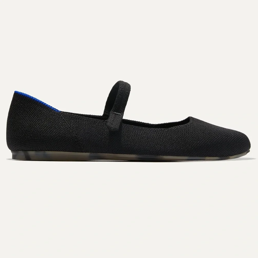 Rothy’s Women’s Black The Square Mary Jane Flat NWOT Size 7 - Picture 2 of 6